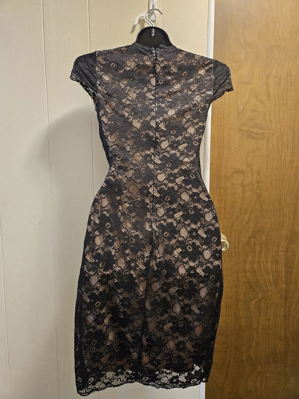 bebe Black Lace Wrap Sheath Dress - Picture 3 of 4